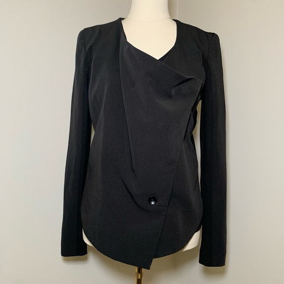 Asymmetric Black Jessica Simpson Tailored Blazer Jacket - Size M - Picture 2 of 7